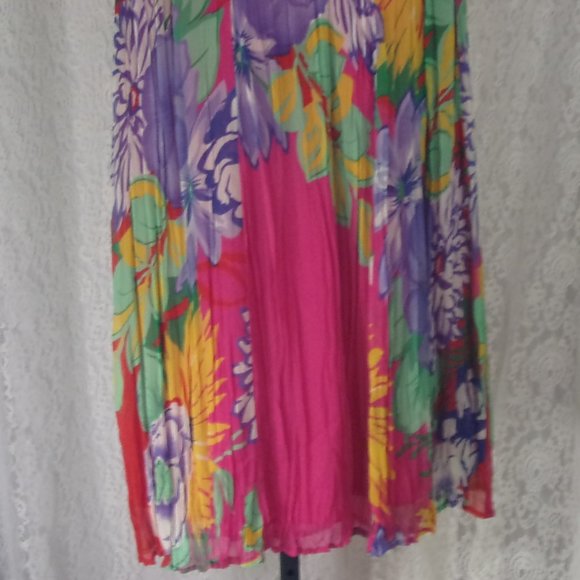 Multi Colors Hot Pink, Green , Purple Mini Maxi Boot Skirt By Choices Size S - Picture 2 of 4